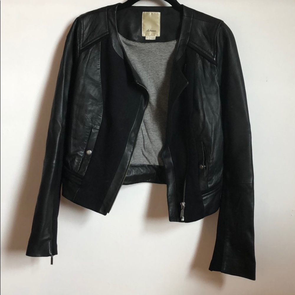 Mixed Media Leather Jacket
